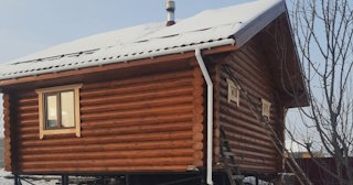 Баня из оцилиндрованного бревна под ключ в Мичуринске - от 132392 рублей